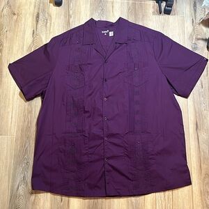 Plum KS island Guayabera Shirt.#17